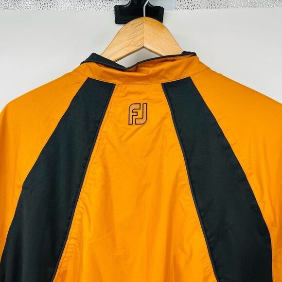 Footjoy Dryjoys Golf Windbreaker Jacket Orange Polyester Half Zip Men's Large - Picture 6 of 8